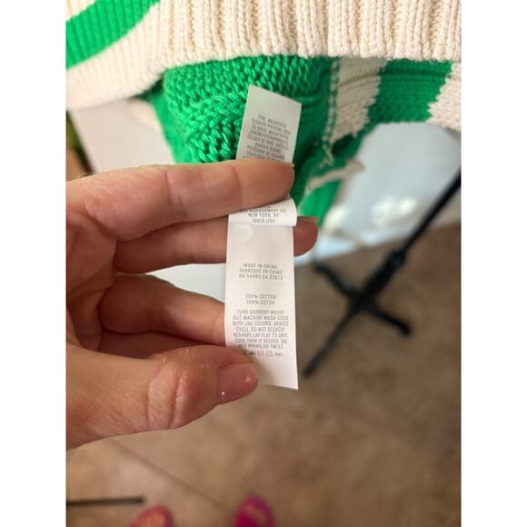 American Eagle Aerie Cropped Cable V-NECK Oversized Sweater Green Size XS 0-4 - Picture 4 of 5